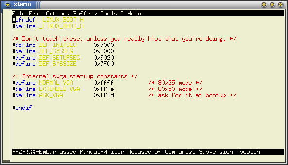 GNU Emacs v terminlu